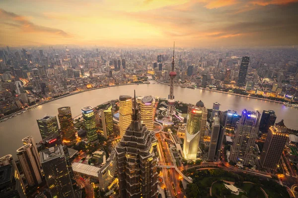 Shanghai Skyline City Scape Shanghai Luajiazui Finance Business District Trade — Stock Photo, Image