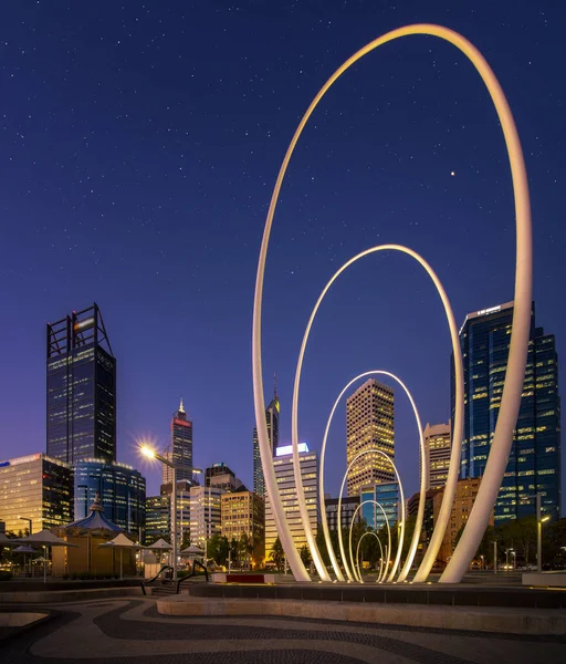 Elizabeth Quay Perth Hauptstadt Westaustraliens Der Swan River Auf Die — Stockfoto