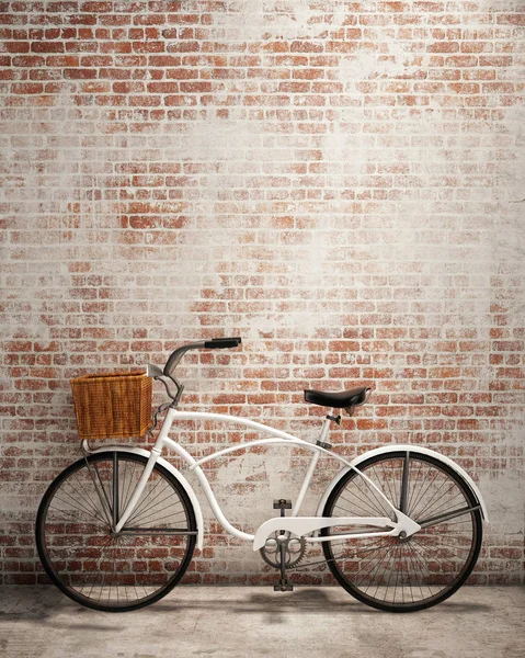 Mock up cartel y lona en vintage hipster loft fondo interior con bicicleta — Foto de Stock
