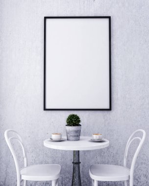 poster vintage hipster Cafe Restoran iç arka plan ile alay