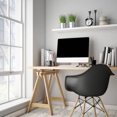 poster çerçeve şablonu, çalışma alanı arka plan, sahte 3D çizimi