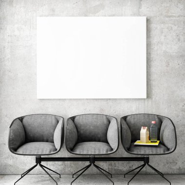 poster çerçevesi hipster iç arka plan, İskandinav tarzı, 3d render kadar alay