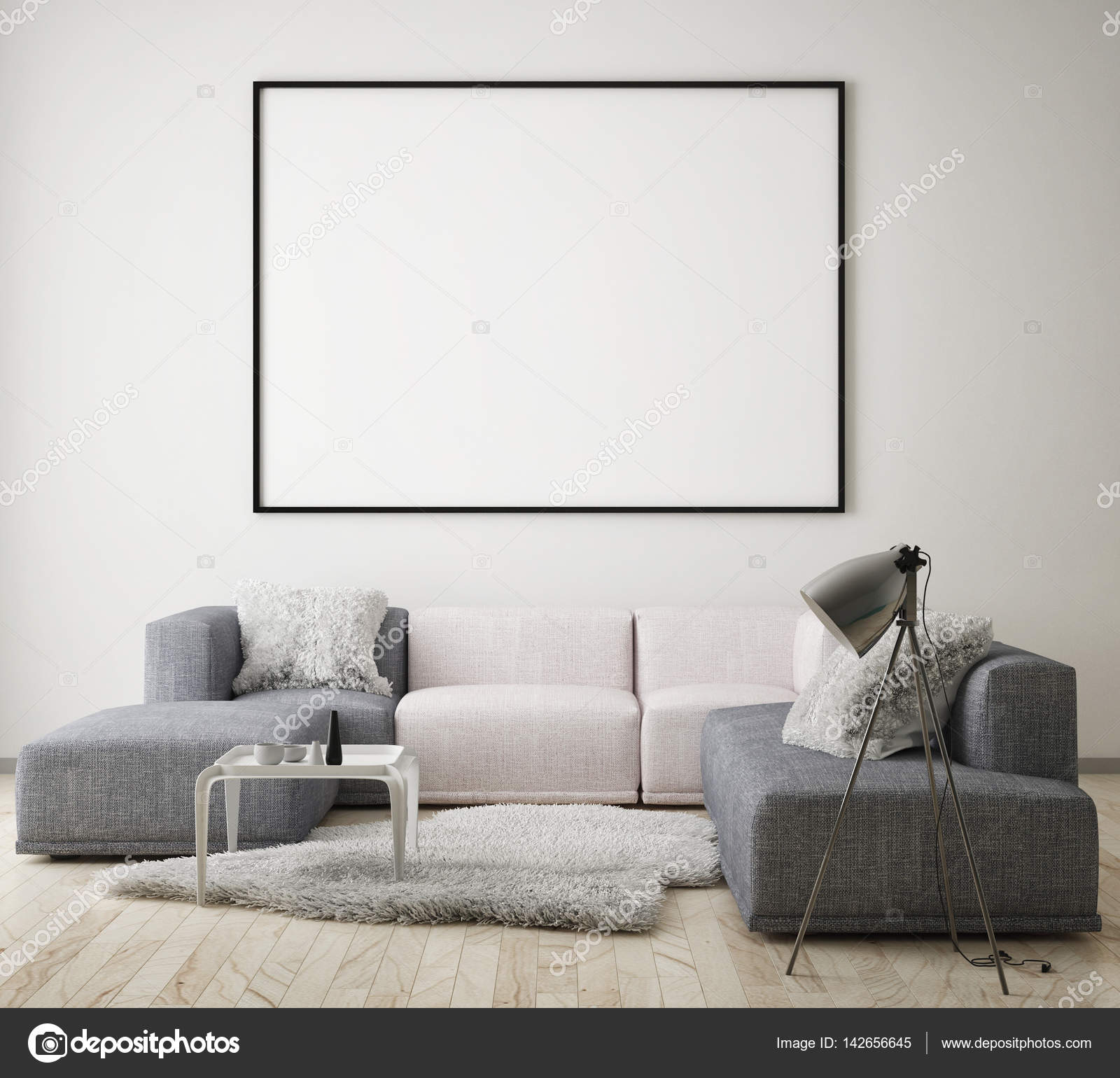 Download Mock Up Poster Frame In Hipster Interior Background Scandinavian Style 3d Render Stock Photo C Mockupdesign 142656645 PSD Mockup Templates