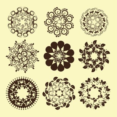 çiçek hat vektör set