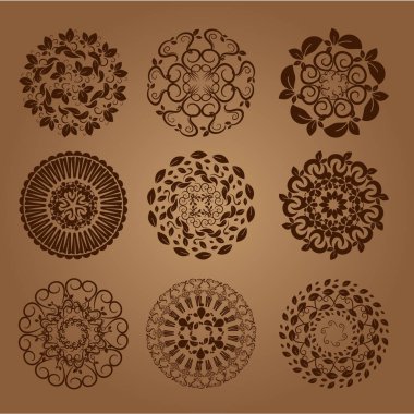 Flora hat vektör set