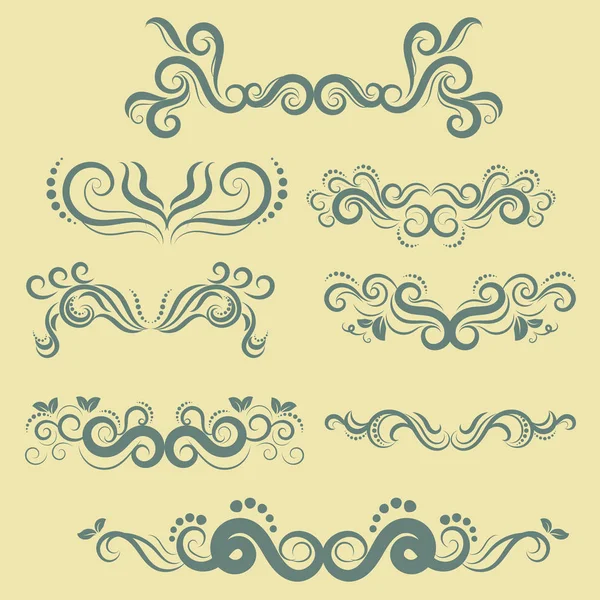 Set vectoriel de calligraphie florale — Image vectorielle