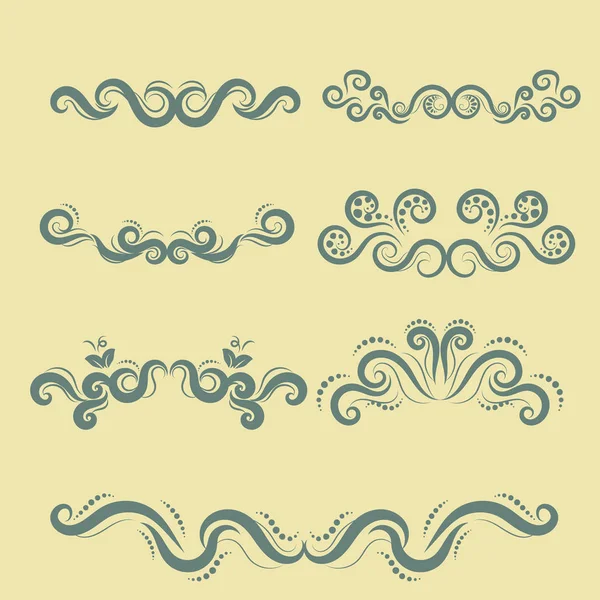 Flor caligrafía vector conjunto — Archivo Imágenes Vectoriales