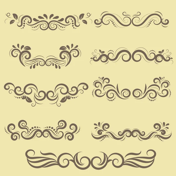 Set vectoriel de calligraphie florale — Image vectorielle