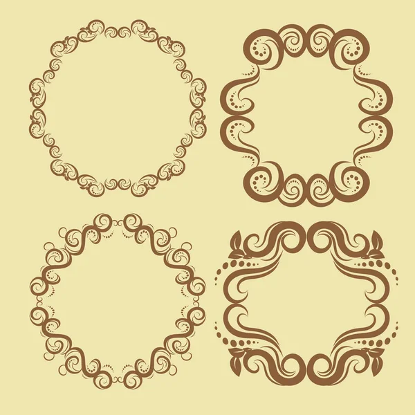 Set vectoriel de calligraphie florale — Image vectorielle