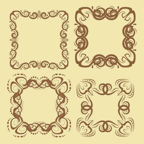 Set vectoriel de calligraphie florale — Image vectorielle