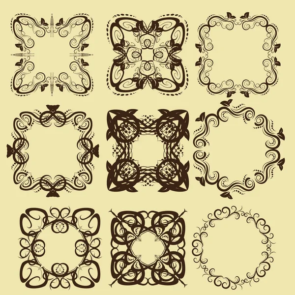 Vintage frames and scroll elements. — Stock Vector