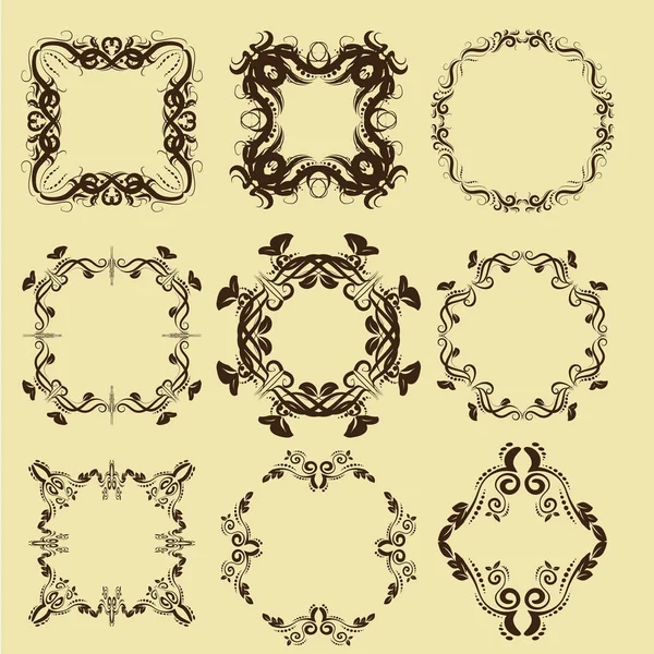 Vintage frames and scroll elements. — Stock Vector