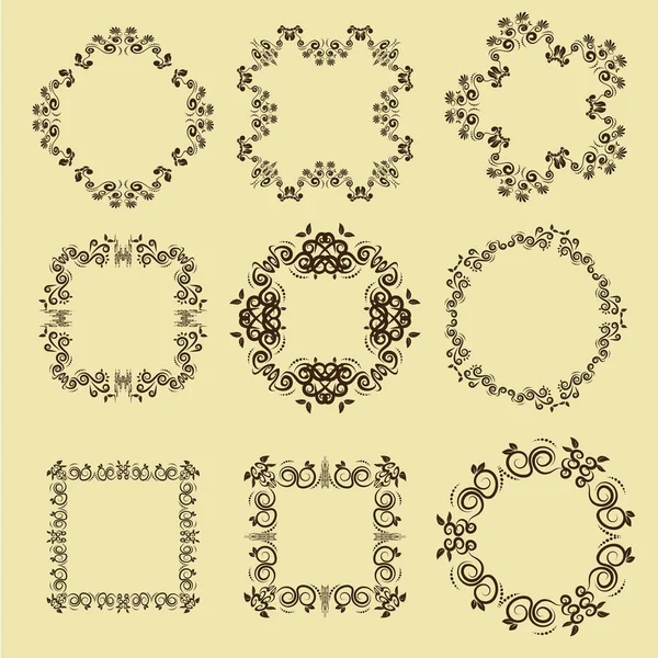 Vintage frames and scroll elements. — Stock Vector