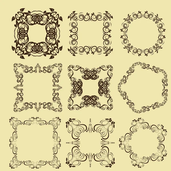 Vintage frames and scroll elements. — Stock Vector
