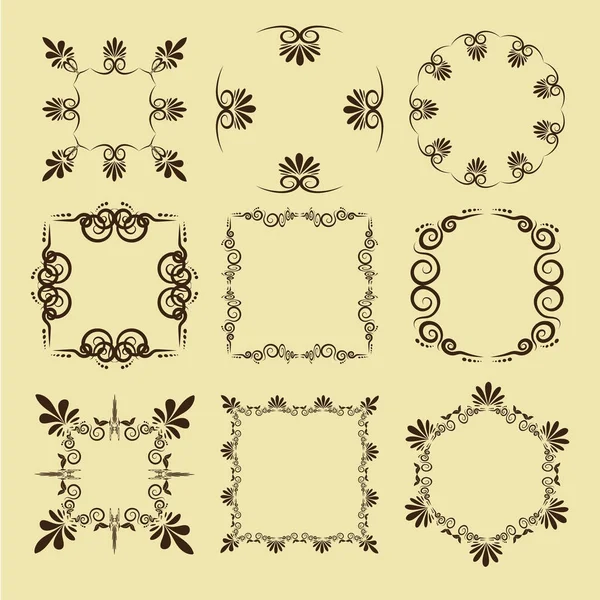 Vintage frames and scroll elements. — Stock Vector