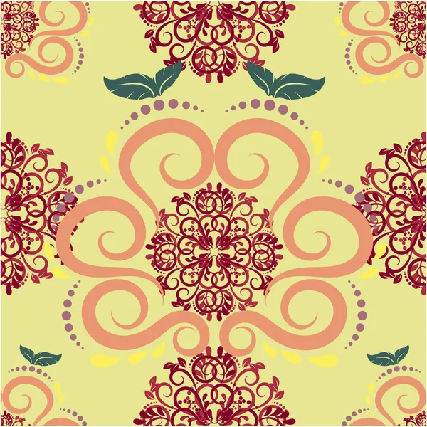Seamless abstract floral pattern,mandala pattern — Stock Vector