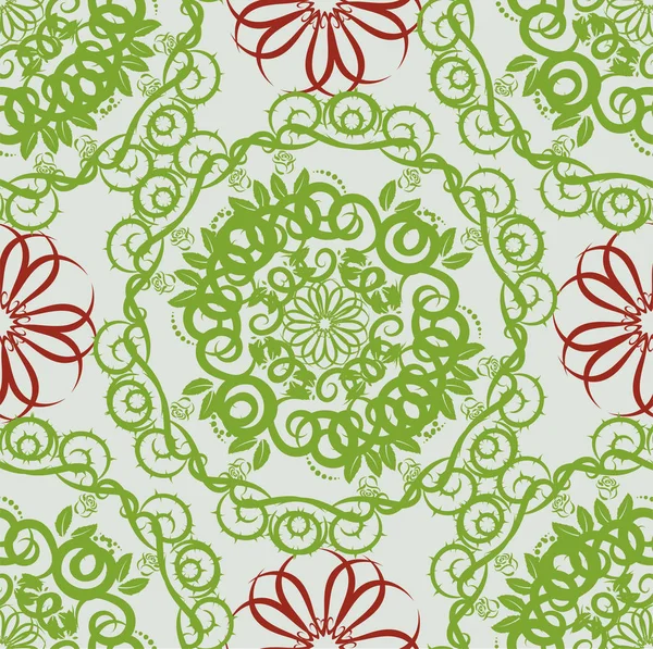 Nahtlose abstrakte Blumenmuster, Mandala-Muster — Stockvektor