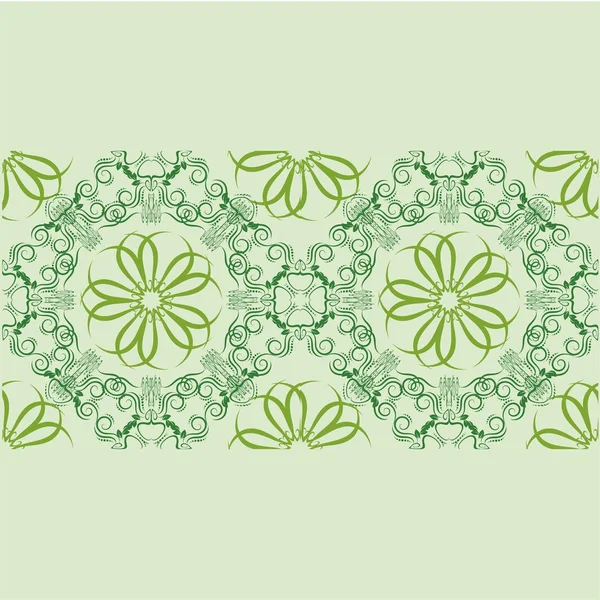 Padrão floral abstrato sem costura com padrão de mandala — Vetor de Stock