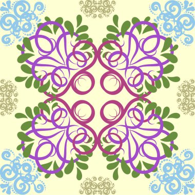 Mandala deseni ile sorunsuz soyut çiçek desenli