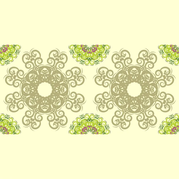 Modèle floral abstrait sans couture avec motif mandala — Image vectorielle