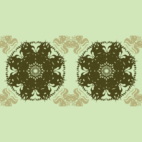 Бесшовный абстрактный цветочный узор с мандаловым узором — стоковый вектор