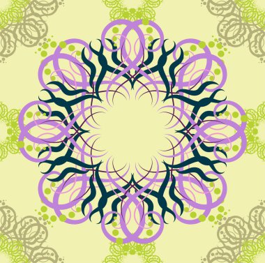 Mandala deseni ile sorunsuz soyut çiçek desenli