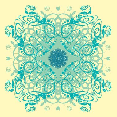 Mandala deseni ile sorunsuz soyut çiçek desenli