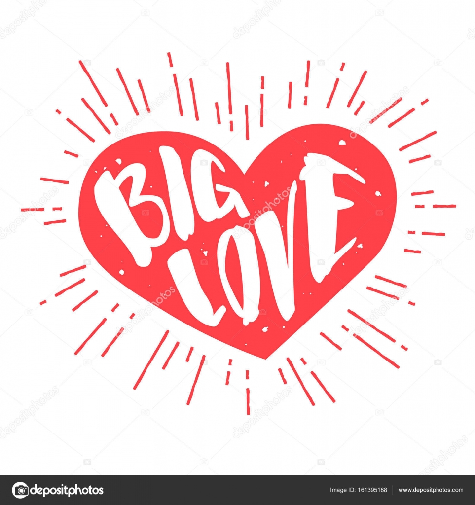 Download Big love vectors | Silhouette of heart and lettering text ...