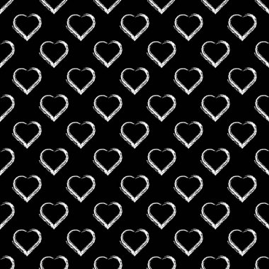 Dikişsiz desen siyah arka plan üzerine beyaz kupa. Vektör çizim.