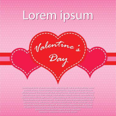 Mutlu Sevgililer günü kartı. Pembe bir arka plan üzerinde üç hearts.