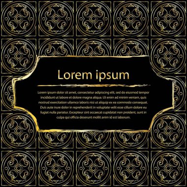 Vektör altın çerçeve. Kare kart tasarımı için.