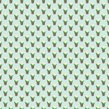 Potsbackground beyaz çiçeklenir. Seamless modeli