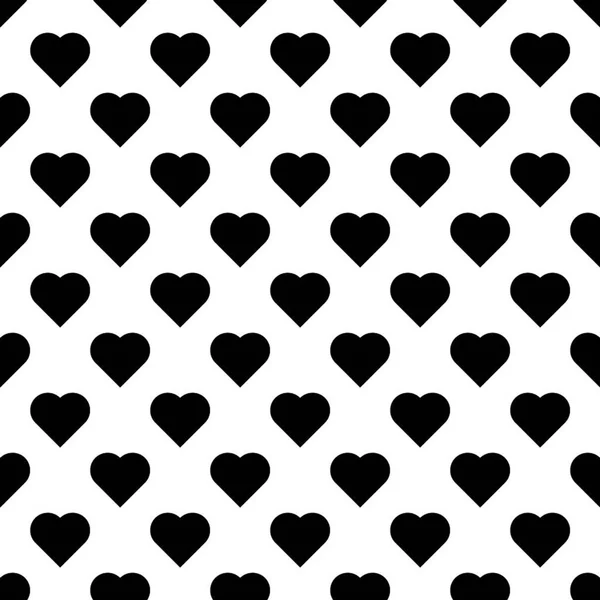 Seamless pattern with hearts. Black hearts on white background. — Stock Vector
