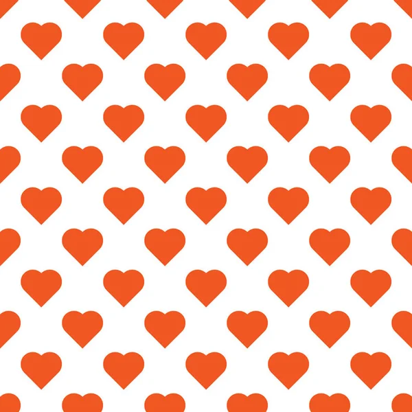 Beautiful seamless vector pattern with orange hearts symbols on white background. — Stock Vector