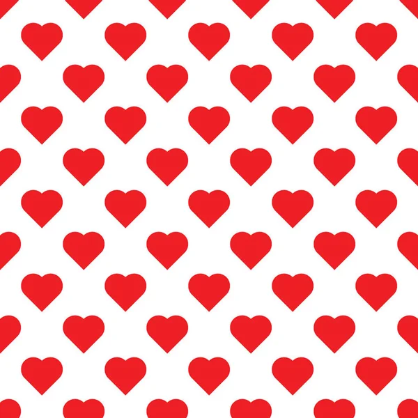 Seamless pattern with hearts. Big red hearts on white background. — Stock Vector