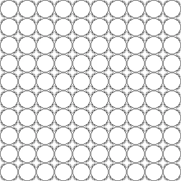 Soyut geometrik dikişsiz desen. Çember ve çizgi ile siyah ve beyaz biçim.