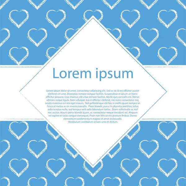 Mavi kart şablonu ile beyaz kupa ve rhombus metin çerçevesi