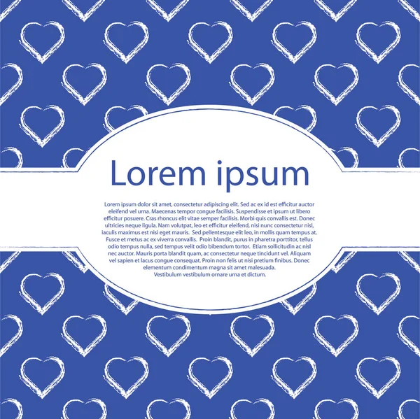 Sevgililer günü kartı, banner şablon. İzole mavi zemin üzerine beyaz Kalpler.