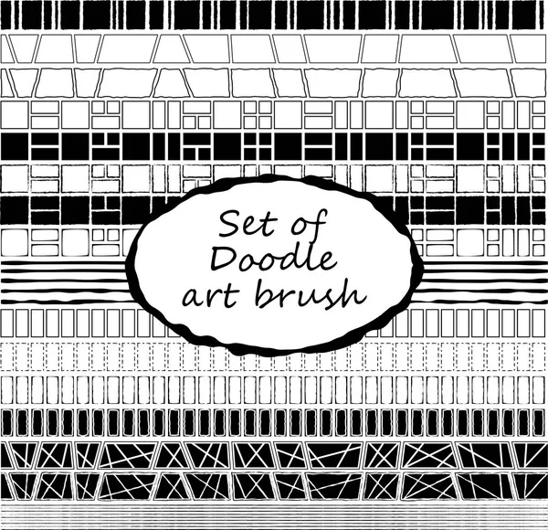 Dekoratif el çizilmiş doodle kenarlık kümesi