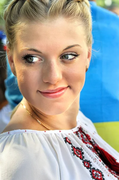 Close-up portrait of young ukrainian woman — Stock Photo, Image