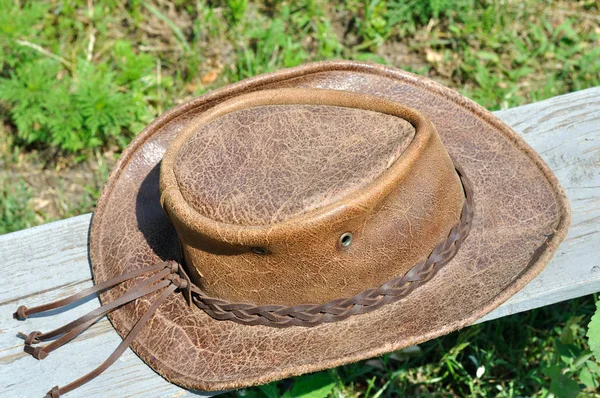 Chapéu Cowboy Velho Marrom — Fotografia de Stock