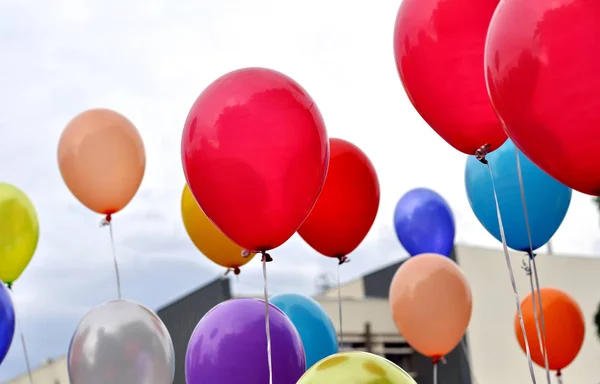 Multicolored Balloons City Festival — Stock Photo, Image
