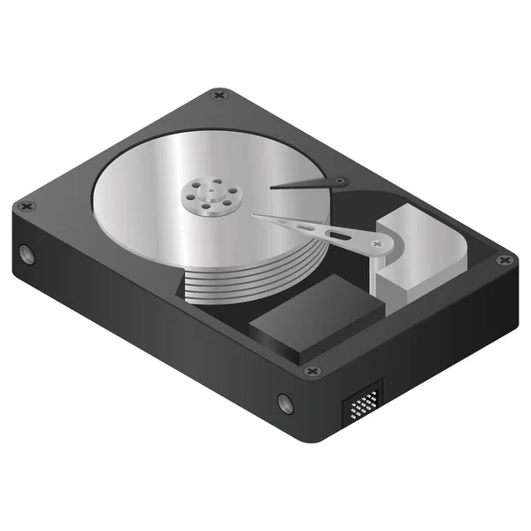 Un disque dur. Isometric nouveau disque noir solide état noir . — Image vectorielle