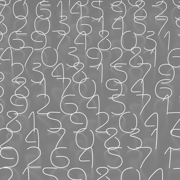 Numbers grayscale luminous in random order. 3D illustration — Stock Photo, Image