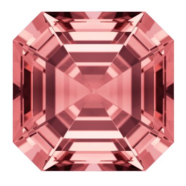 Ruby on Rails değerli taş asscher kesti. 3d render Görünümü Kapat