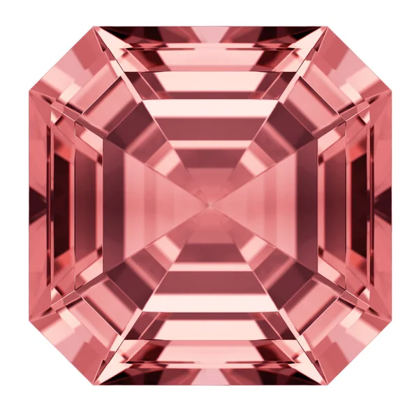 Ruby дорогоцінний камінь asscher вирізати. Близький вид 3d-рендерінг — стокове фото