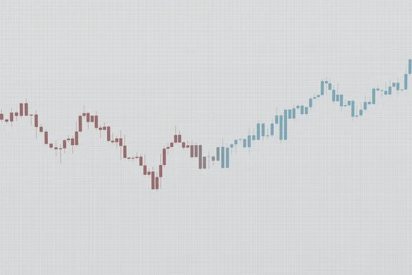 グレースケールのグリッド背景に株価チャートのパステル カラー。3 d イラストレーション — ストック写真