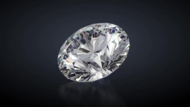 Diamant d'animation 360 degrés. Rotation de boucle sans couture sur noir. rendu 3D 