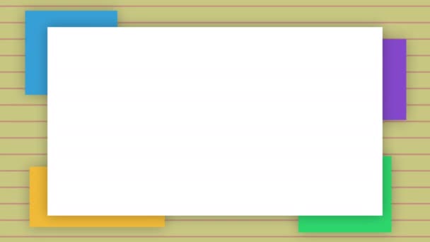 Геометрическое белое свободное пространство для копирования и цветовые полосы фона. Плоский современный дизайн соблазняет кадрами. 4K 3D иллюстрации для рекламы и презентаций . — стоковое видео