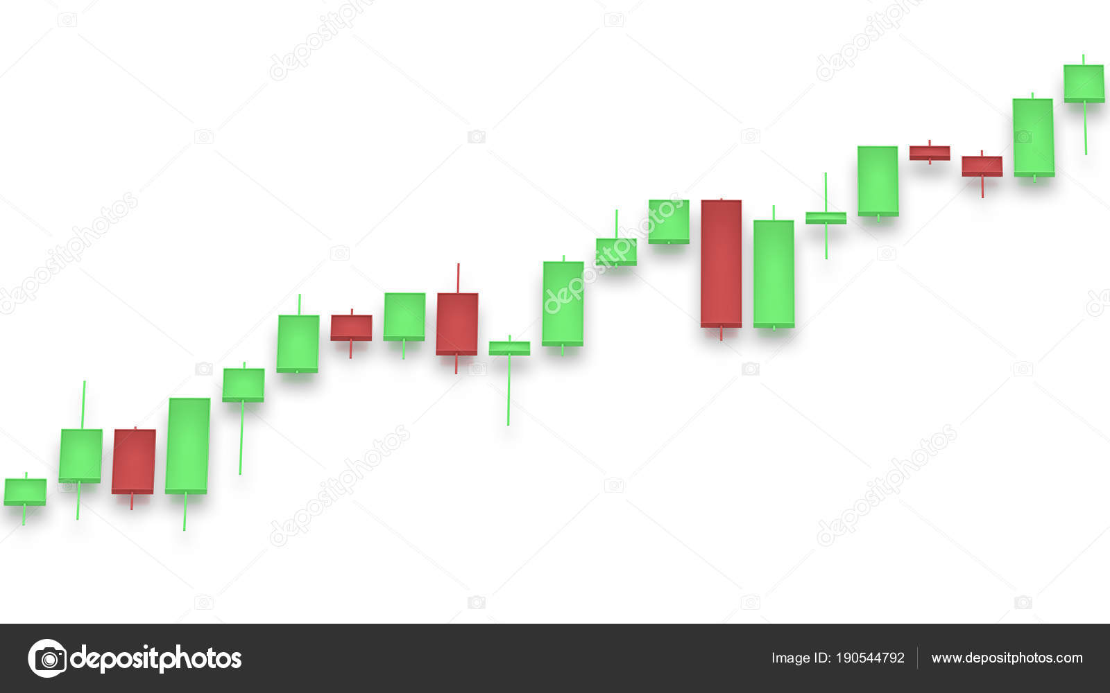 Marktdiagramm mit Farbbalken 3DDarstellung auf weißem Hintergrund